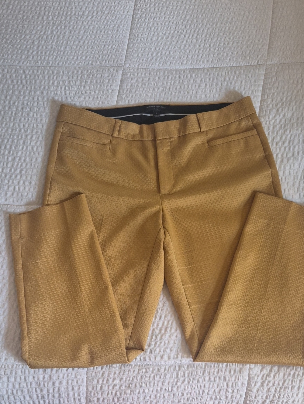 Banana Republic Women's Mustard Textured Trousers sz 8